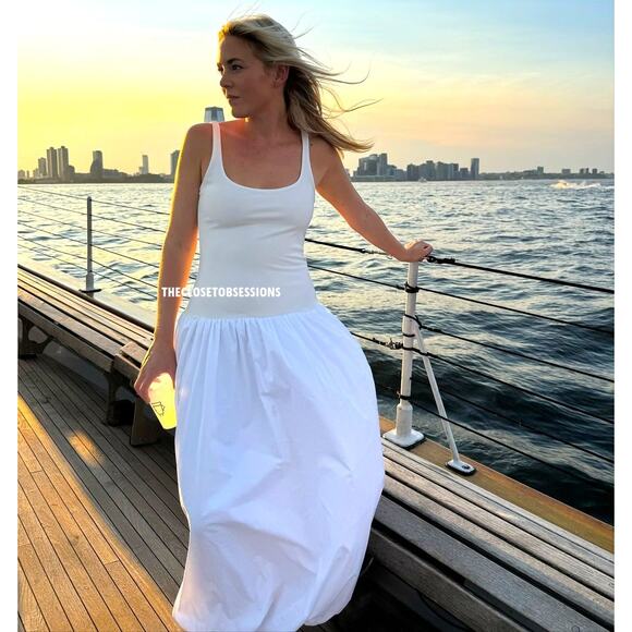 ZARA BLOGGER FAVE!!! Sleeveless Balloon Midi Dress NWT | White Knit M - Picture 14 of 16